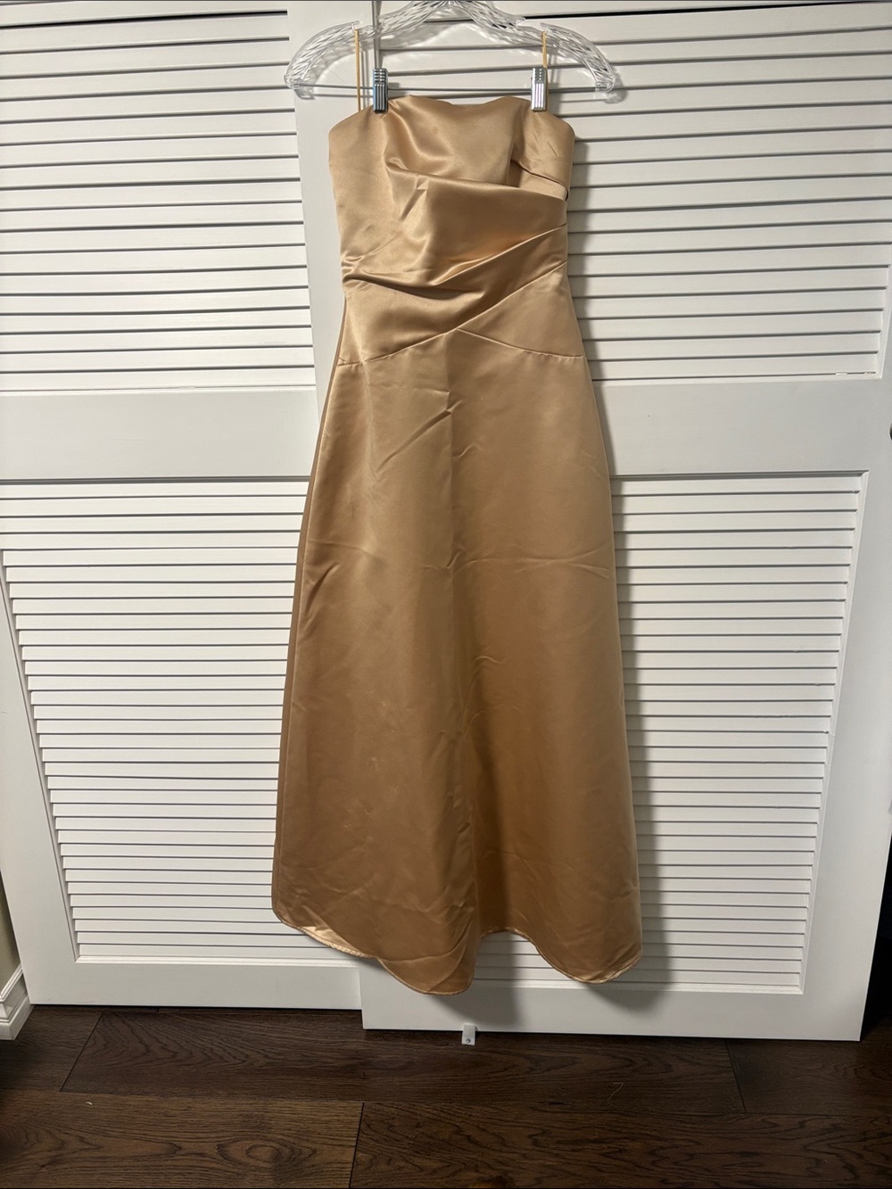 Strapless Satin Evening Dress with shawl
